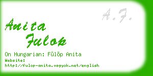 anita fulop business card