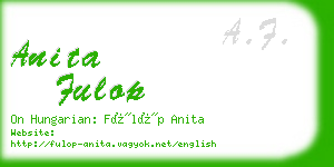 anita fulop business card